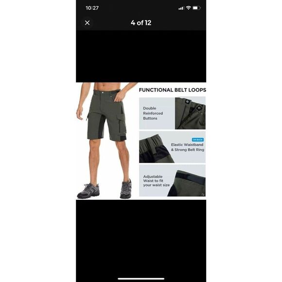 XKTTAC Mens MED Tactical Quick Dry Lightweight Stretchy Shorts Cycling Fitness - Picture 3 of 13